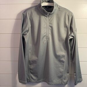 The North Face grey fleece lined quarter zip light long sleeve shirt jacket